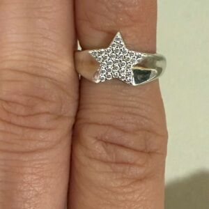 Adina Eden Silver Star Pinky Ring Size 3